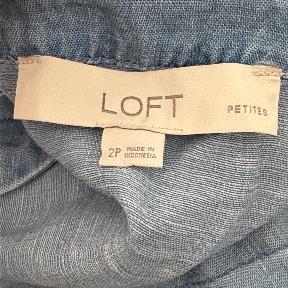 Loft Chambray Button Down Light Blue Button-Front… - image 8